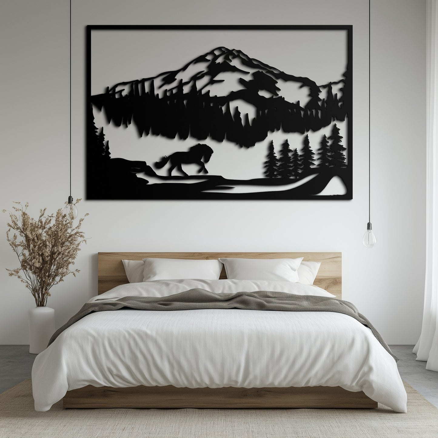 MOUNTAIN MAJESTY HORSE METAL WALL ART