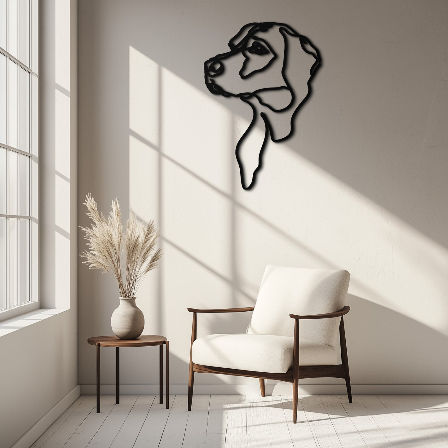 PUPPY LOVE - STYLISH DOG LINE ART METAL WALL DECOR